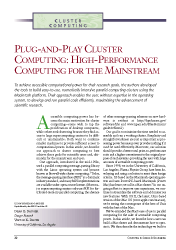 'Plug-and-Play' Cluster Computing
